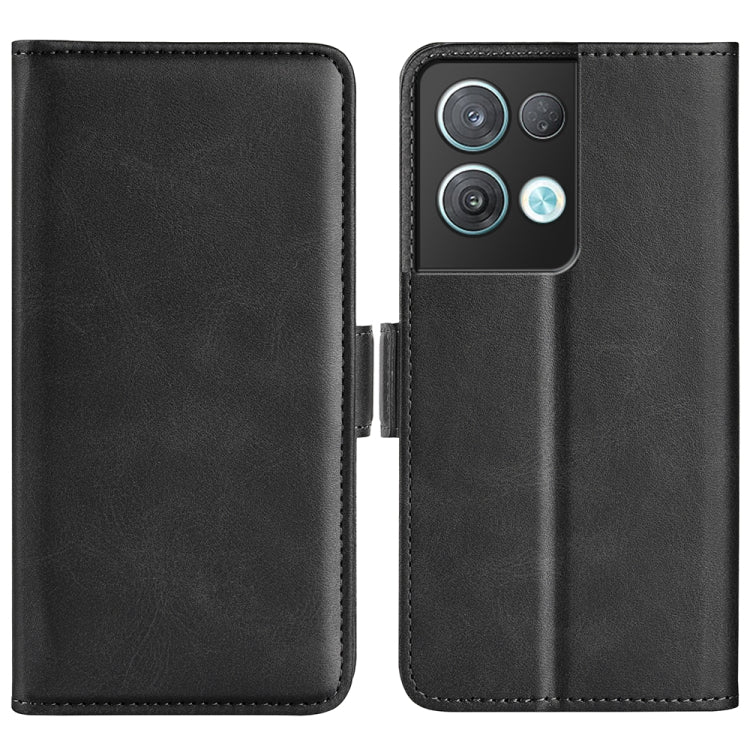 For OPPO Reno8 Pro Dual-side Magnetic Buckle Horizontal Flip Leather Phone Case