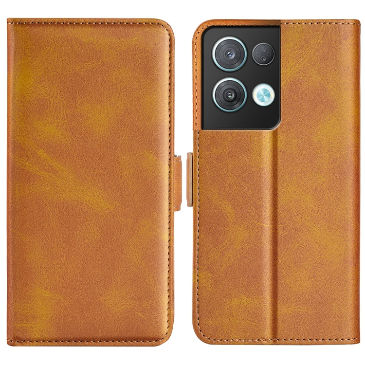 For OPPO Reno8 Pro Dual-side Magnetic Buckle Horizontal Flip Leather Phone Case