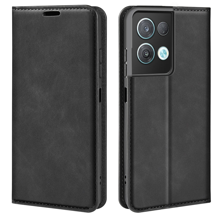 For OPPO Reno8 Pro Retro-skin  Magnetic Suction Leather Phone Case