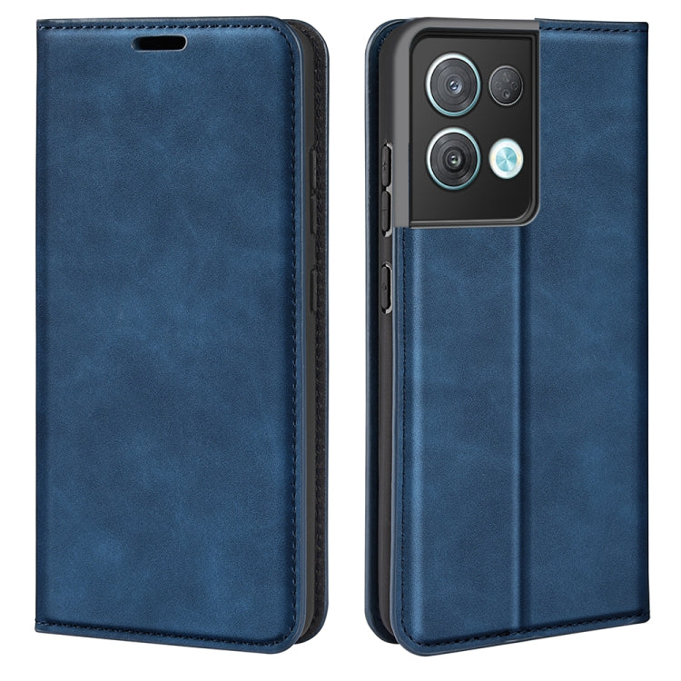 For OPPO Reno8 Pro Retro-skin  Magnetic Suction Leather Phone Case