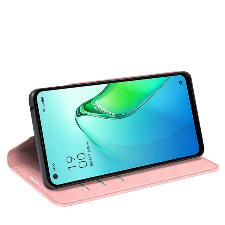 For OPPO Reno8 Pro Retro-skin  Magnetic Suction Leather Phone Case