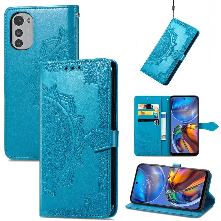 For Motorola Moto E32 Mandala Flower Embossed Horizontal Flip Leather Phone Case