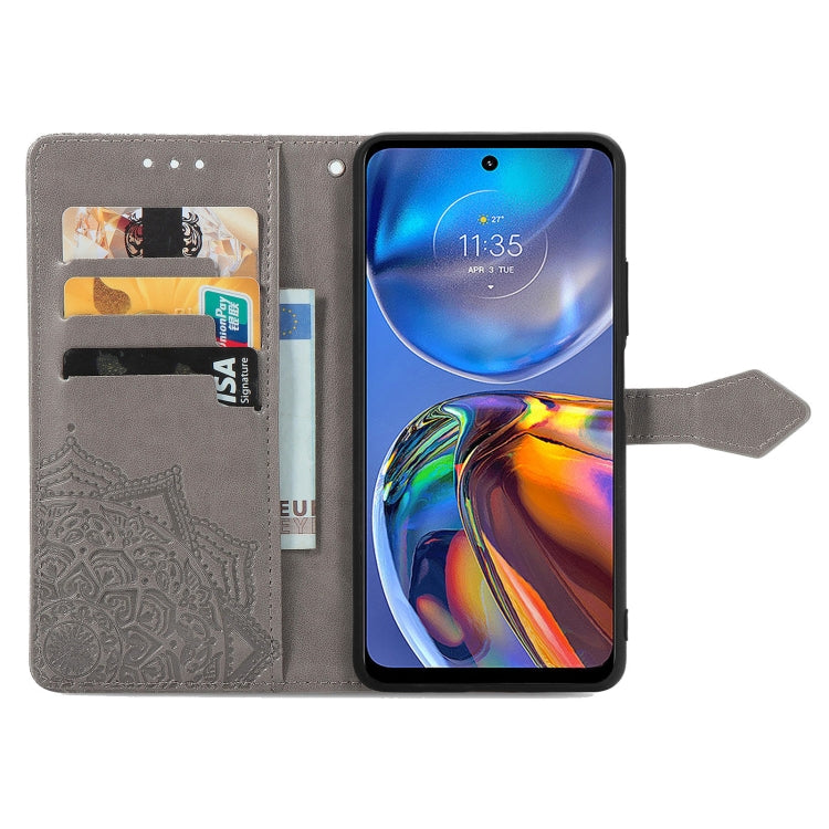 For Motorola Moto E32 Mandala Flower Embossed Horizontal Flip Leather Phone Case