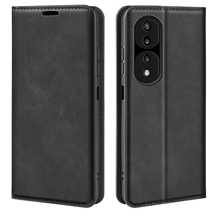 For Honor 70 Pro Retro-skin Magnetic Suction Leather Phone Case