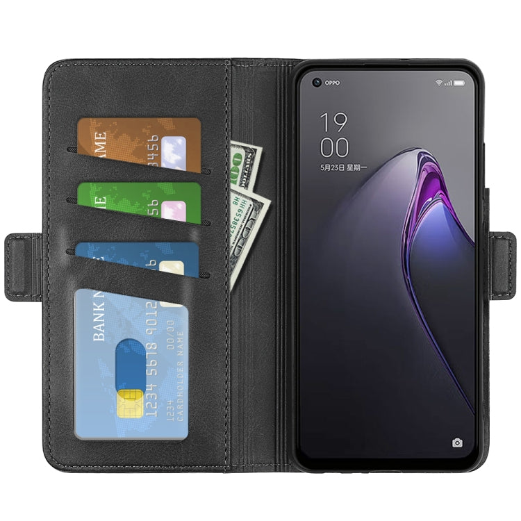 For OPPO Reno8 Dual-side Magnetic Buckle Flip Leather Phone Case