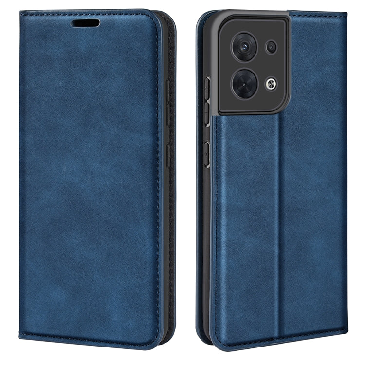 For OPPO Reno8 Retro-skin Magnetic Suction Leather Phone Case
