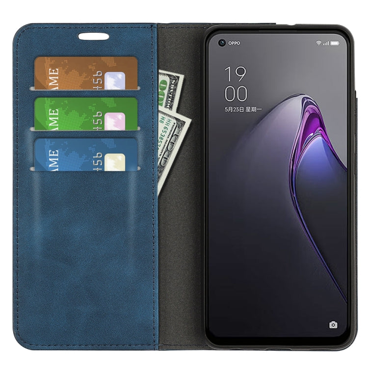 For OPPO Reno8 Retro-skin Magnetic Suction Leather Phone Case