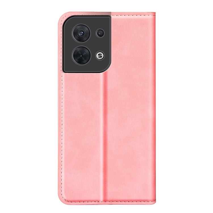 For OPPO Reno8 Retro-skin Magnetic Suction Leather Phone Case