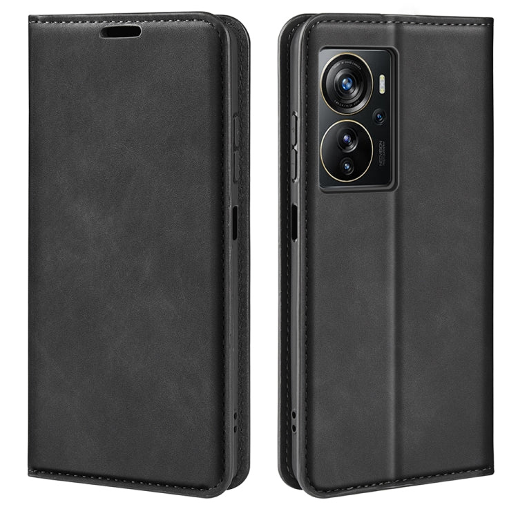 For ZTE Axon 40 Pro Retro-skin Magnetic Suction Leather Phone Case