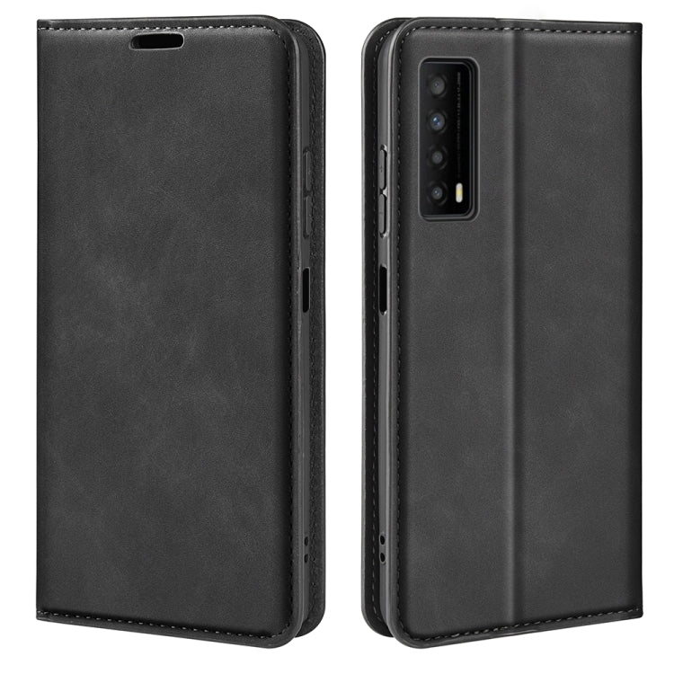 For TCL Stylus 5G Retro-skin Magnetic Suction Leather Phone Case
