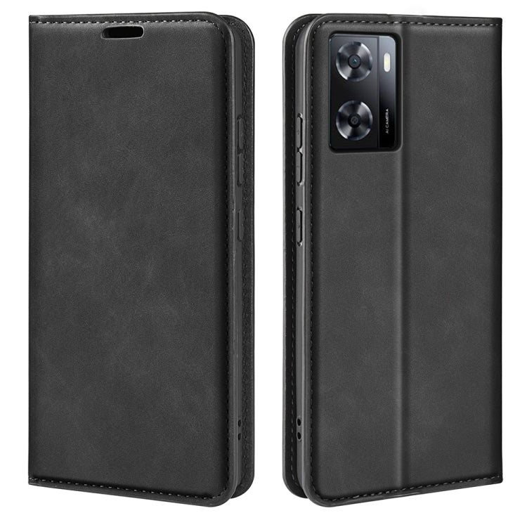 For OPPO A57 4G Retro-skin Magnetic Suction Leather Phone Case