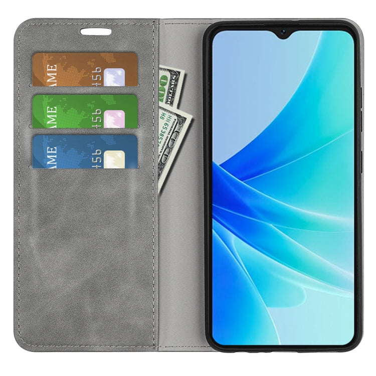 For OPPO A57 4G Retro-skin Magnetic Suction Leather Phone Case