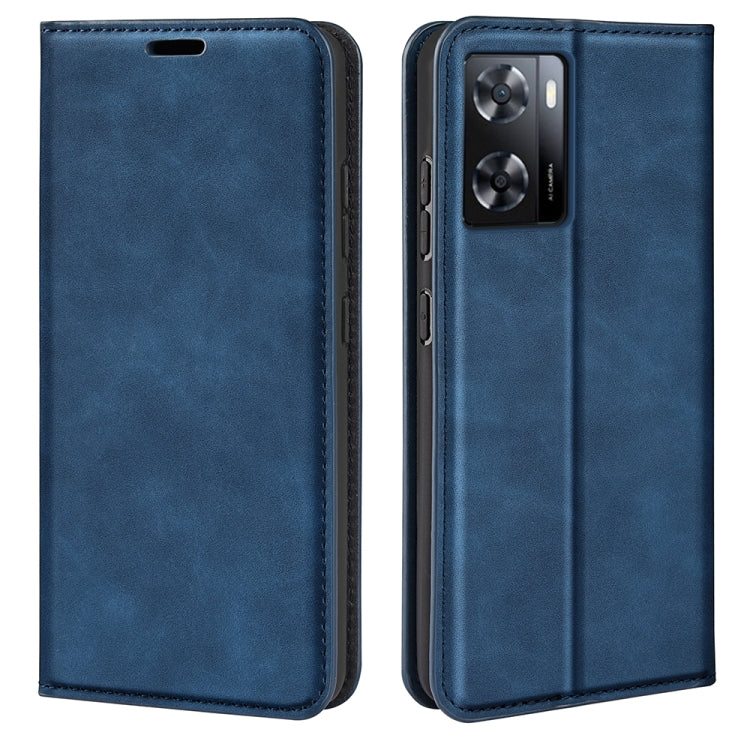 For OPPO A57 4G Retro-skin Magnetic Suction Leather Phone Case