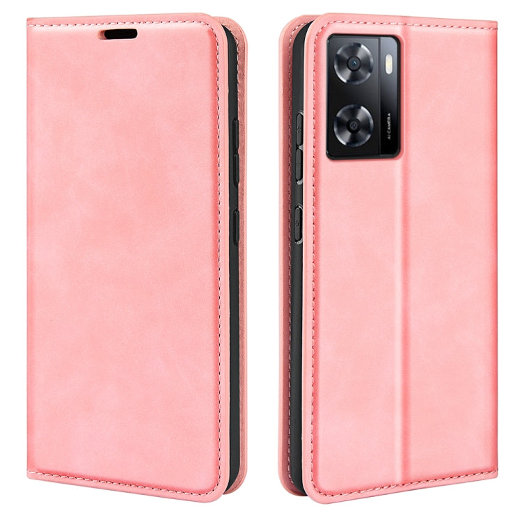 For OPPO A57 4G Retro-skin Magnetic Suction Leather Phone Case