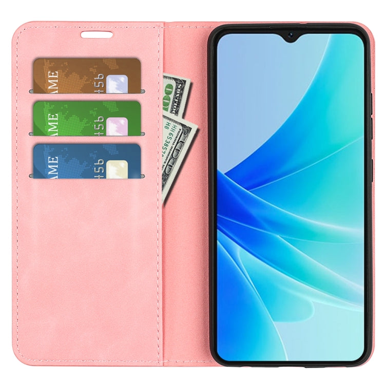 For OPPO A57 4G Retro-skin Magnetic Suction Leather Phone Case