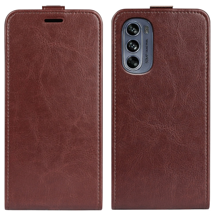For Motorola Moto G62 5G R64 Texture Vertical Flip Leather Phone Case