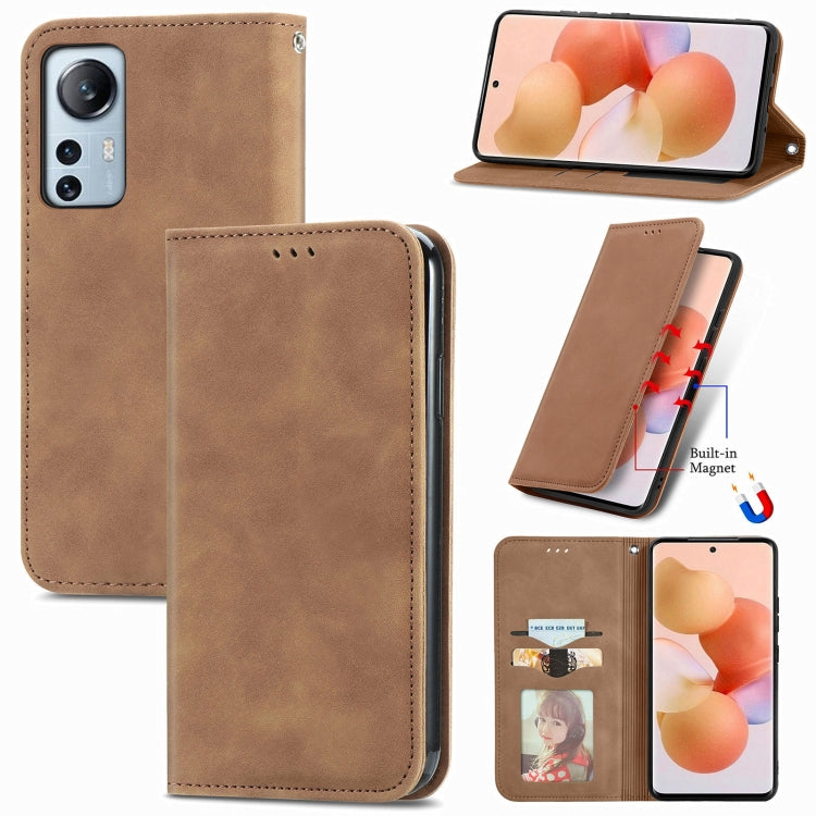 For Xiaomi 12 Lite Retro Skin Feel Magnetic Leather Phone Case