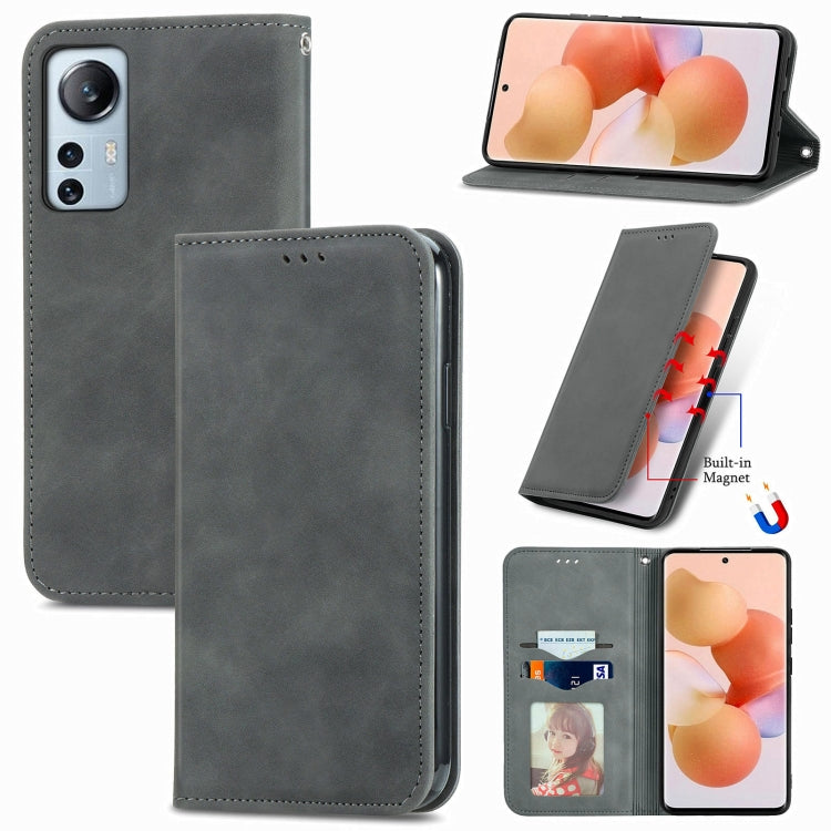 For Xiaomi 12 Lite Retro Skin Feel Magnetic Leather Phone Case