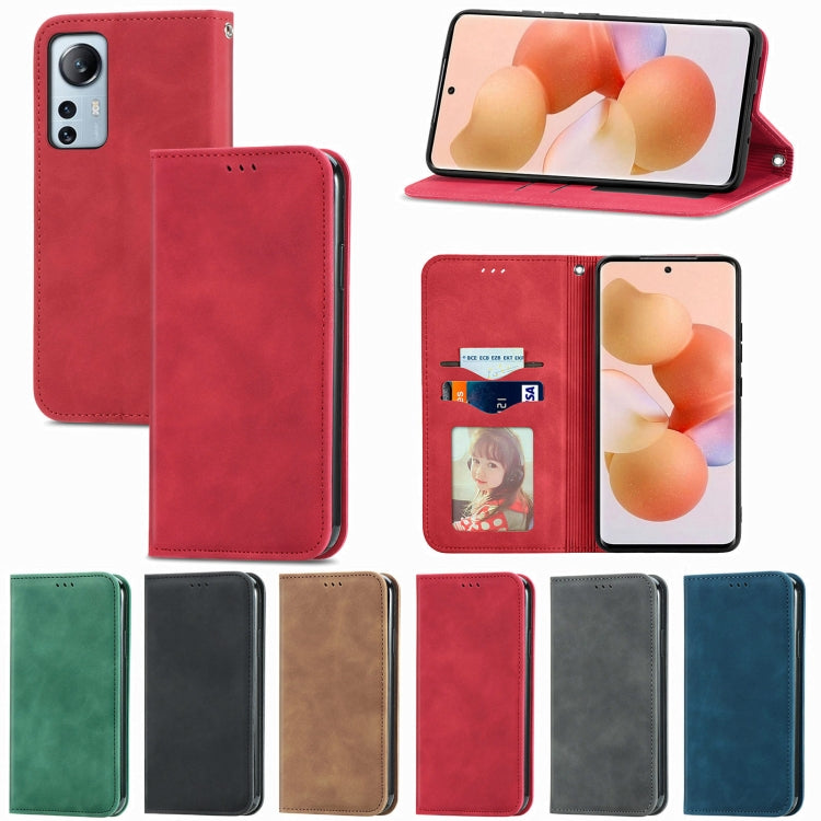 For Xiaomi 12 Lite Retro Skin Feel Magnetic Leather Phone Case