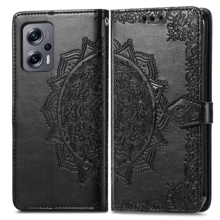For Xiaomi Redmi Note 11T 5G Mandala Flower Embossed Horizontal Flip Leather Phone Case