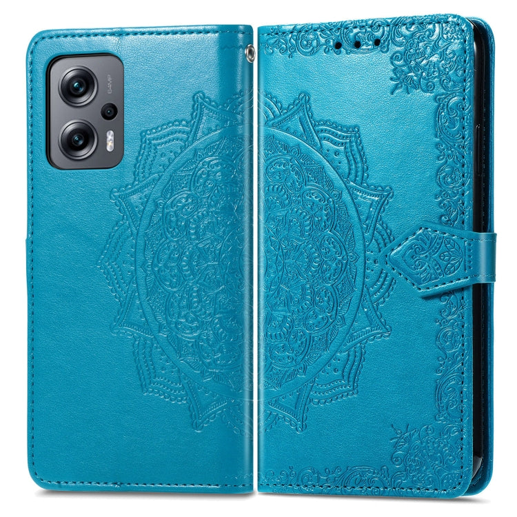 For Xiaomi Redmi Note 11T 5G Mandala Flower Embossed Horizontal Flip Leather Phone Case