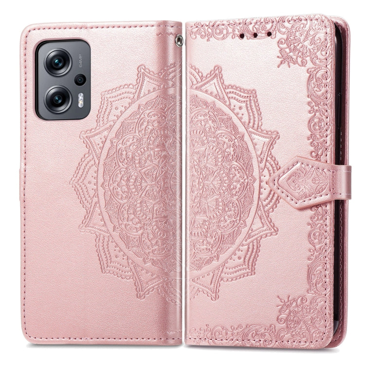 For Xiaomi Redmi Note 11T 5G Mandala Flower Embossed Horizontal Flip Leather Phone Case