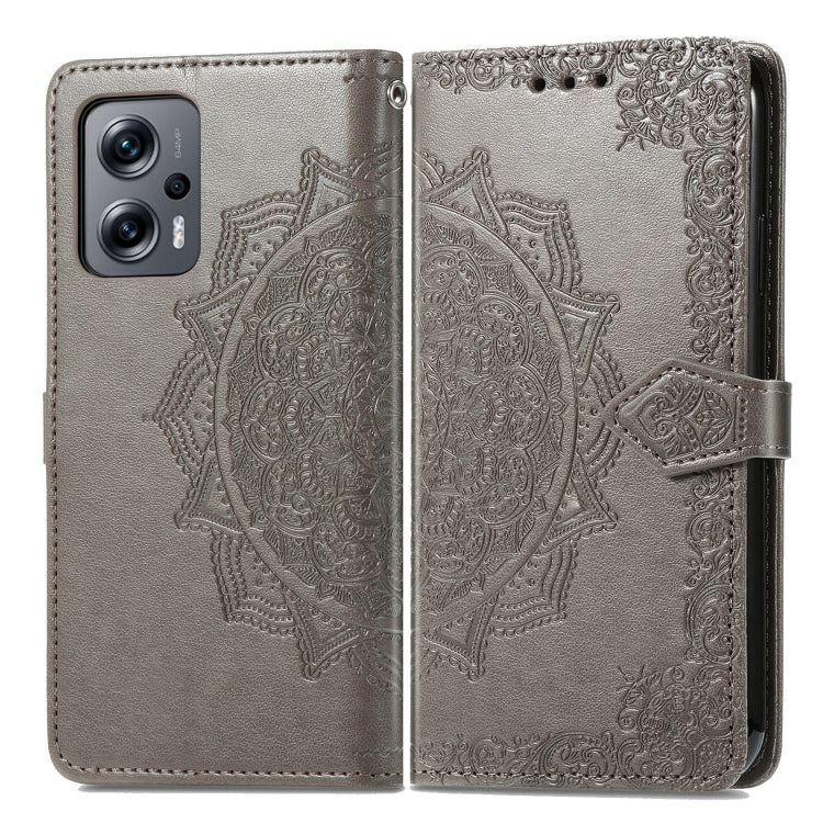 For Xiaomi Redmi Note 11T 5G Mandala Flower Embossed Horizontal Flip Leather Phone Case