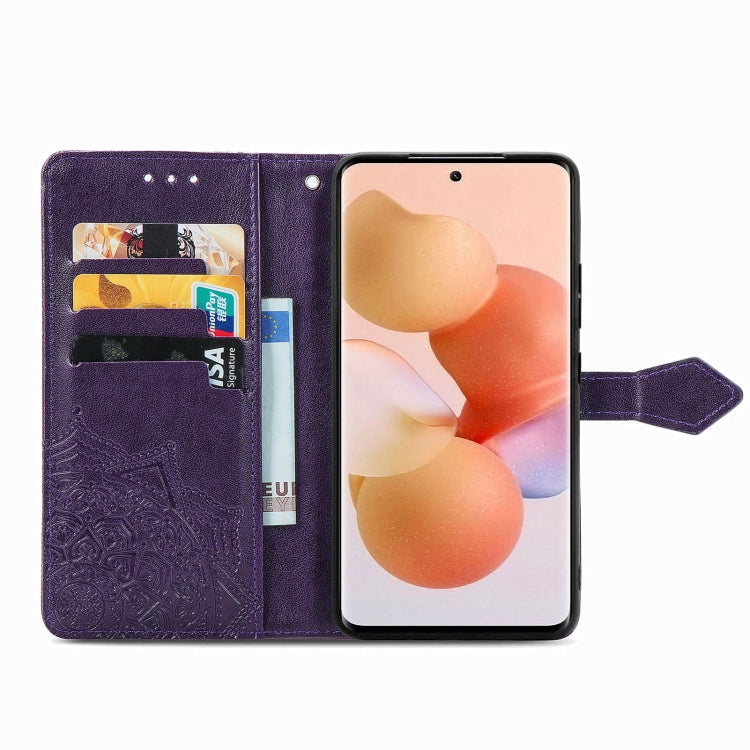 For Xiaomi 12 Lite Mandala Flower Embossed Horizontal Flip Leather Phone Case