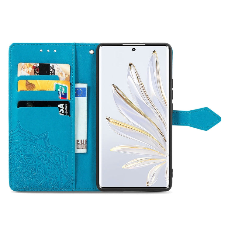 For Honor 70 Mandala Flower Embossed Horizontal Flip Leather Phone Case