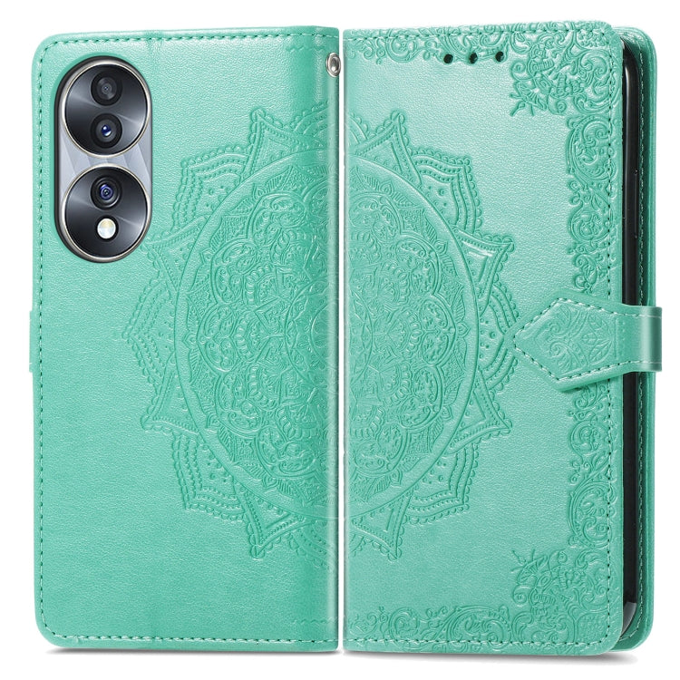 For Honor 70 Mandala Flower Embossed Horizontal Flip Leather Phone Case