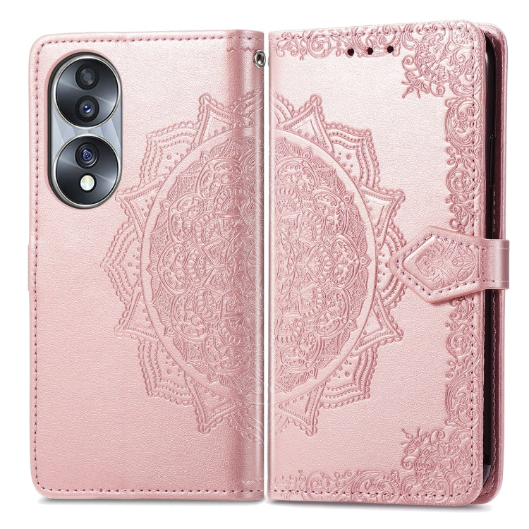 For Honor 70 Mandala Flower Embossed Horizontal Flip Leather Phone Case