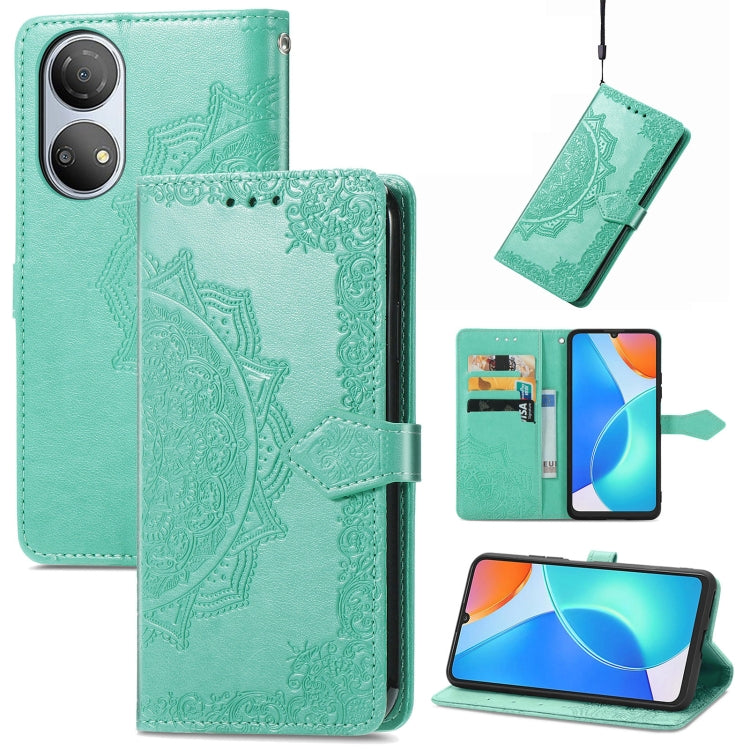 For Honor Play 30 Plus / X7 Mandala Flower Embossed Horizontal Flip Leather Phone Case