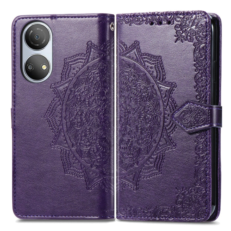 For Honor Play 30 Plus / X7 Mandala Flower Embossed Horizontal Flip Leather Phone Case