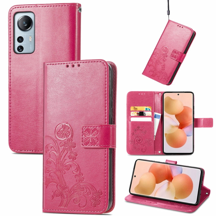 For Xiaomi 12 Lite Four-leaf Clasp Embossed Buckle Flip Leather Phone Case