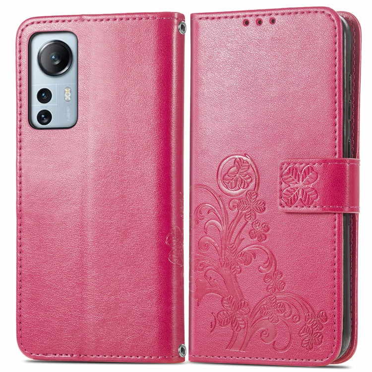 For Xiaomi 12 Lite Four-leaf Clasp Embossed Buckle Flip Leather Phone Case