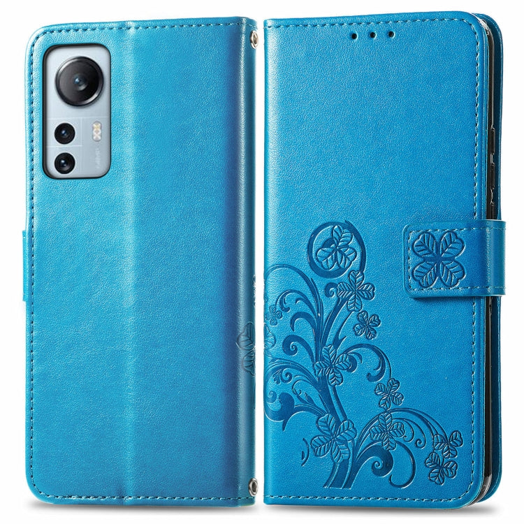 For Xiaomi 12 Lite Four-leaf Clasp Embossed Buckle Flip Leather Phone Case