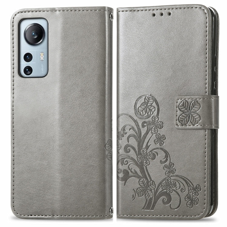For Xiaomi 12 Lite Four-leaf Clasp Embossed Buckle Flip Leather Phone Case