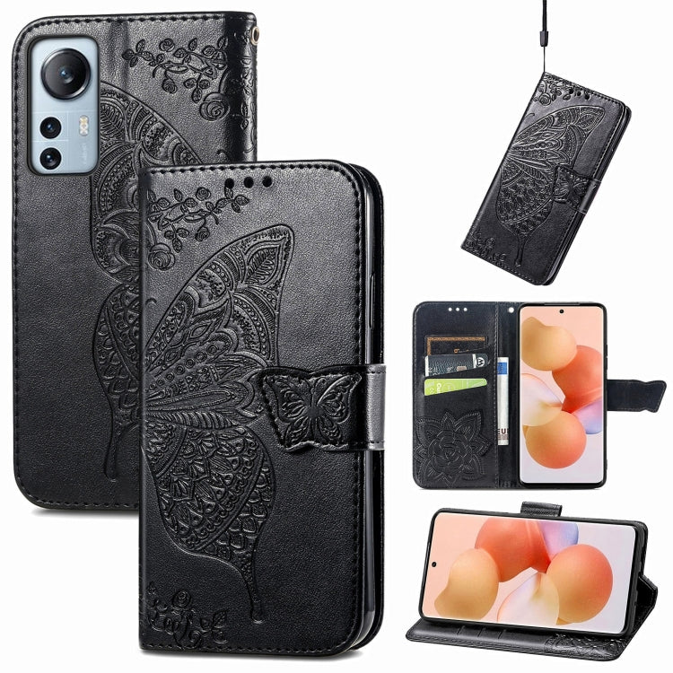 For Xiaomi 12 Lite Butterfly Love Flower Embossed Horizontal Flip Leather Phone Case