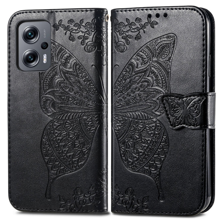 For Xiaomi Redmi Note 11T Butterfly Love Flower Embossed Horizontal Flip Leather Phone Case