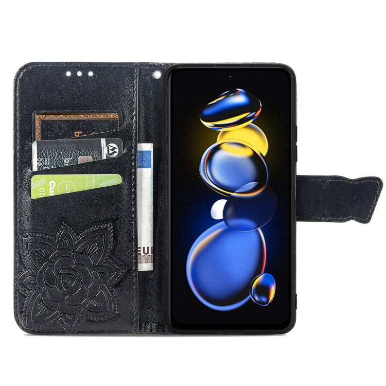 For Xiaomi Redmi Note 11T Butterfly Love Flower Embossed Horizontal Flip Leather Phone Case