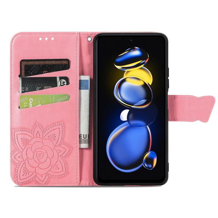 For Xiaomi Redmi Note 11T Butterfly Love Flower Embossed Horizontal Flip Leather Phone Case
