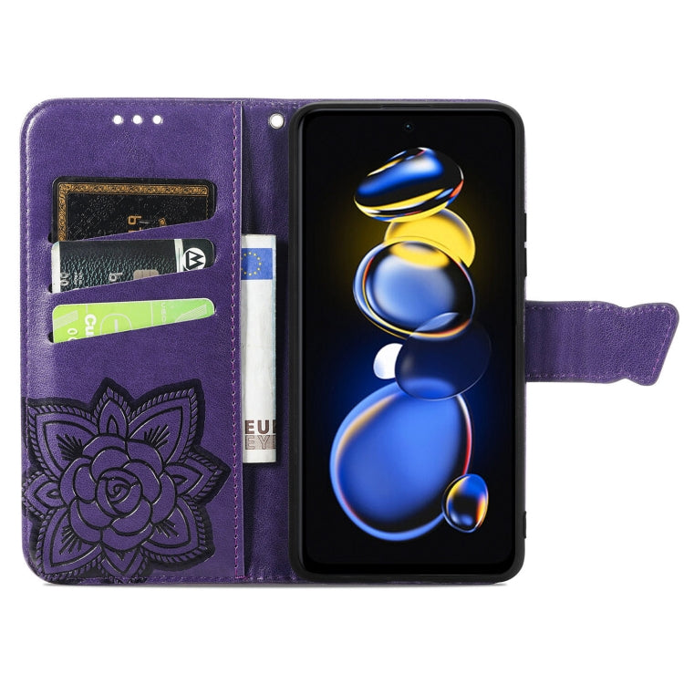 For Xiaomi Redmi Note 11T Butterfly Love Flower Embossed Horizontal Flip Leather Phone Case