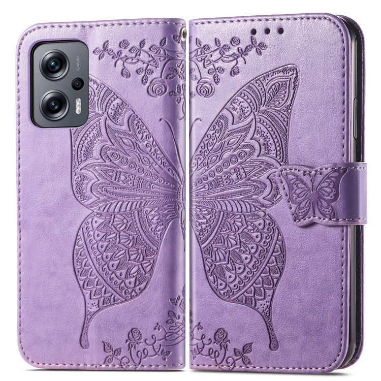 For Xiaomi Redmi Note 11T Butterfly Love Flower Embossed Horizontal Flip Leather Phone Case
