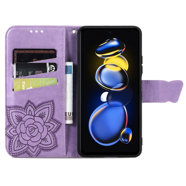 For Xiaomi Redmi Note 11T Butterfly Love Flower Embossed Horizontal Flip Leather Phone Case