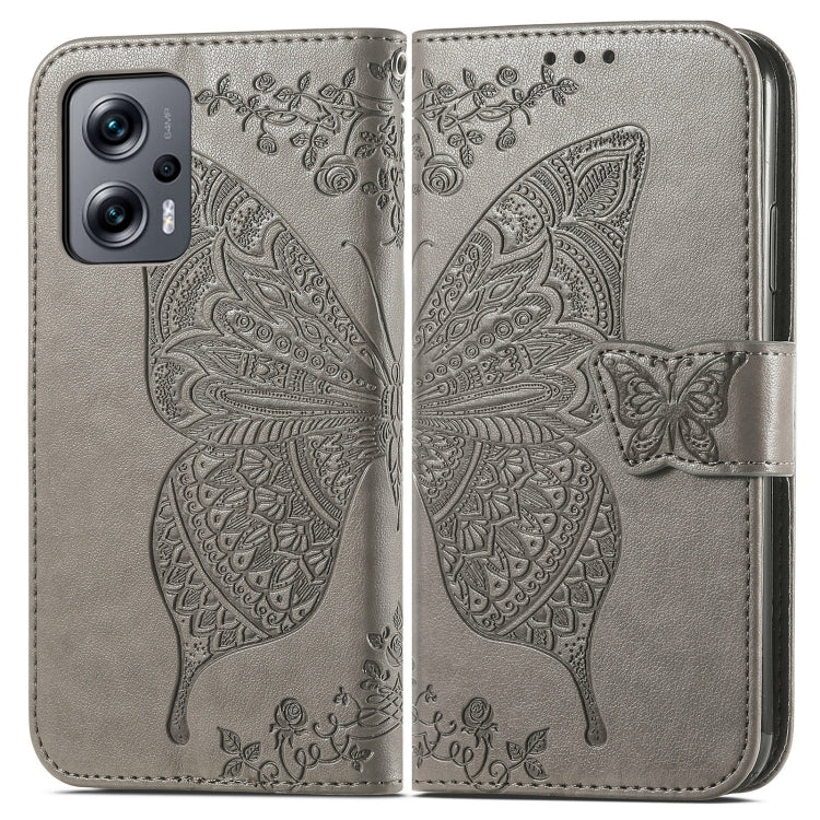 For Xiaomi Redmi Note 11T Butterfly Love Flower Embossed Horizontal Flip Leather Phone Case