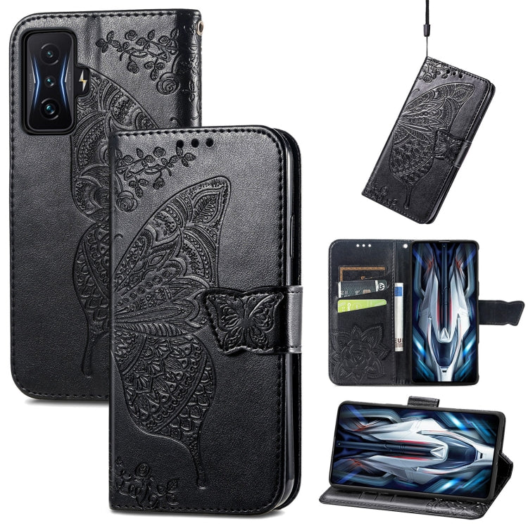 For Xiaomi Redmi K50 Gaming Butterfly Love Flower Embossed Horizontal Flip Leather Phone Case