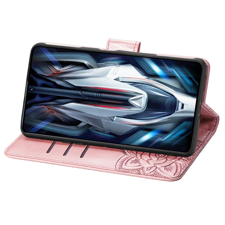 For Xiaomi Redmi K50 Gaming Butterfly Love Flower Embossed Horizontal Flip Leather Phone Case