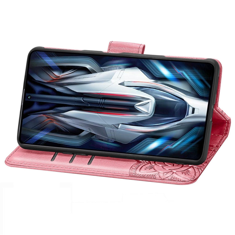 For Xiaomi Redmi K50 Gaming Butterfly Love Flower Embossed Horizontal Flip Leather Phone Case