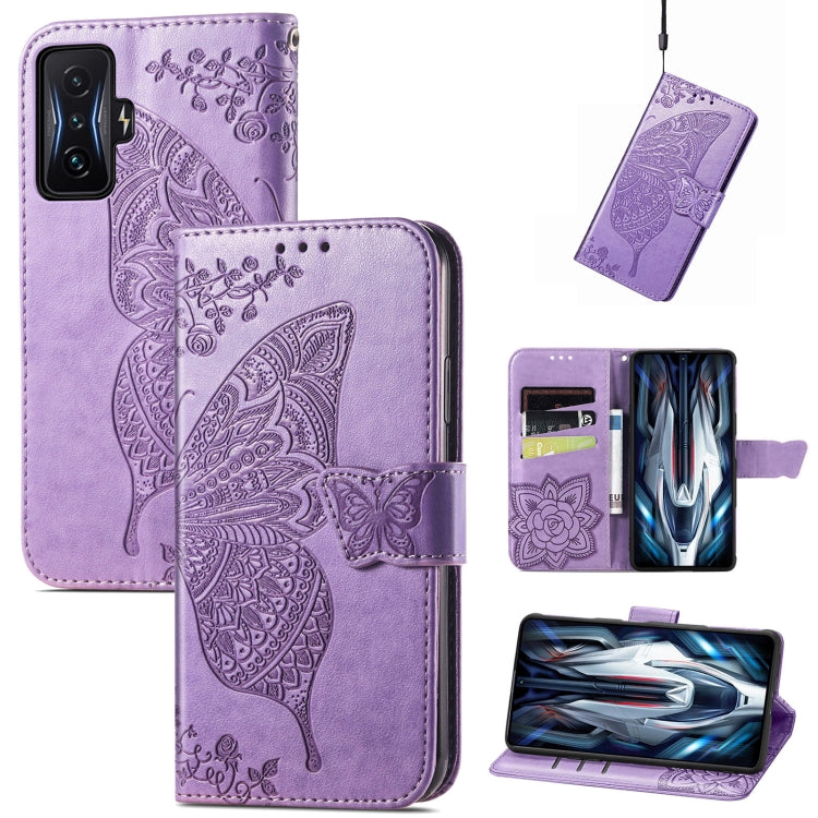 For Xiaomi Redmi K50 Gaming Butterfly Love Flower Embossed Horizontal Flip Leather Phone Case