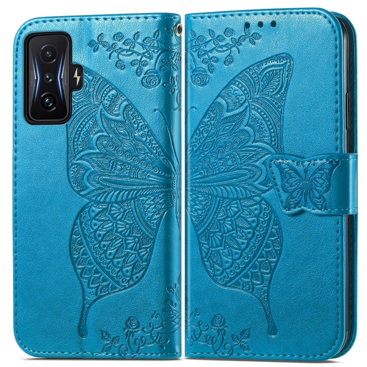 For Xiaomi Redmi K50 Gaming Butterfly Love Flower Embossed Horizontal Flip Leather Phone Case